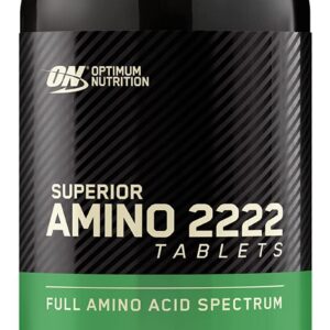 Optimum Nutrition Superior Amino 2222 Tabletas, aminoácidos esenciales completos, EAA, 320 unidades
